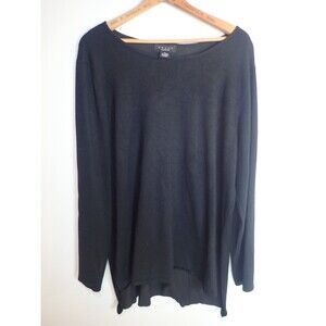 Grace The Prefect Fit XL Basic Black Top Sweater Blouse Casual High Low